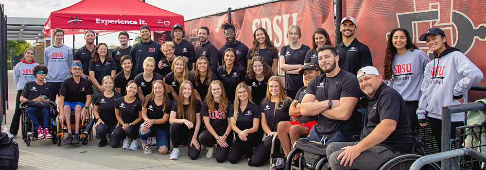 Group Photo of Adapted Athletics athletes and staff