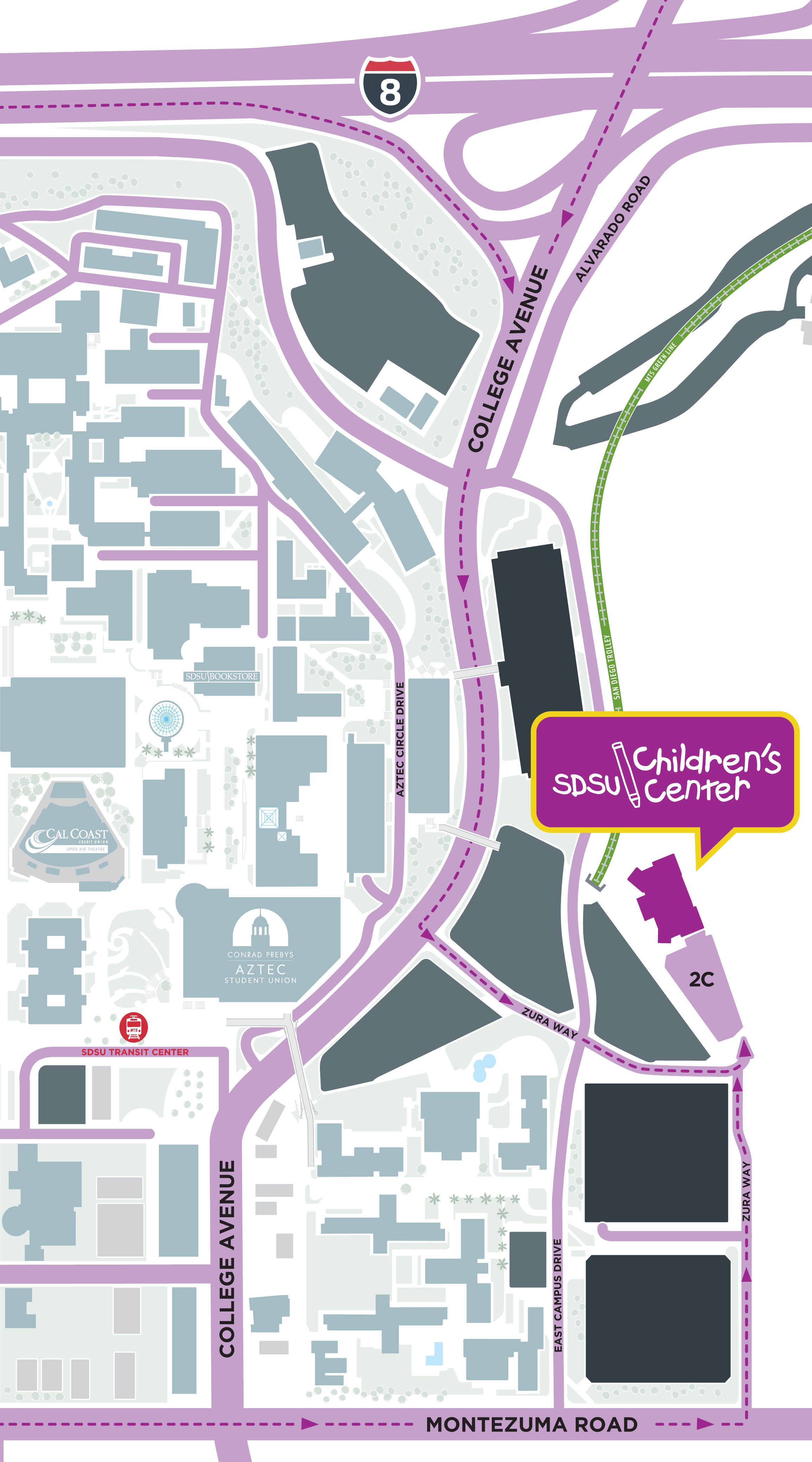 Map of SDSU Children's Center