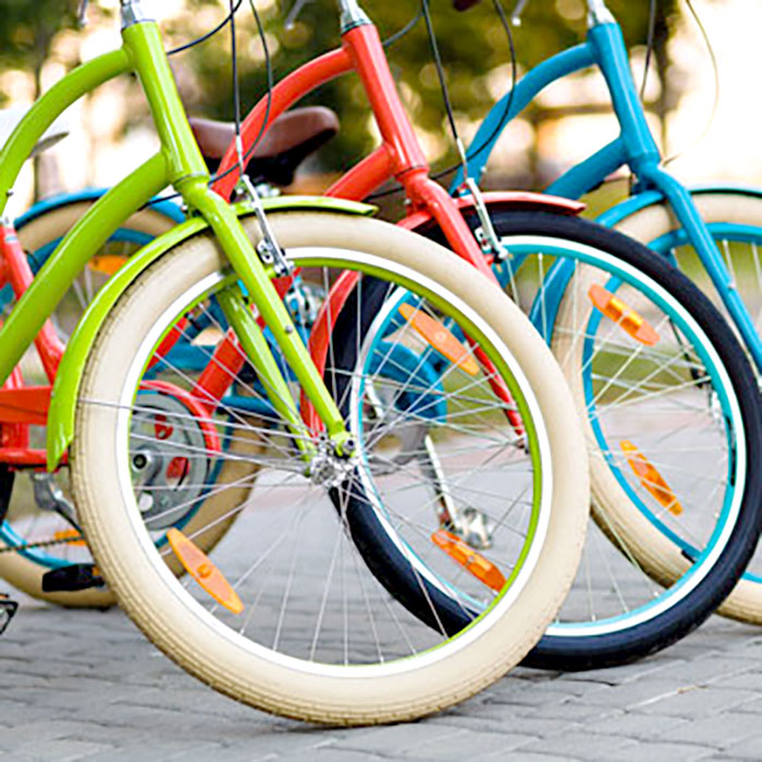 Row of Bicycles parked