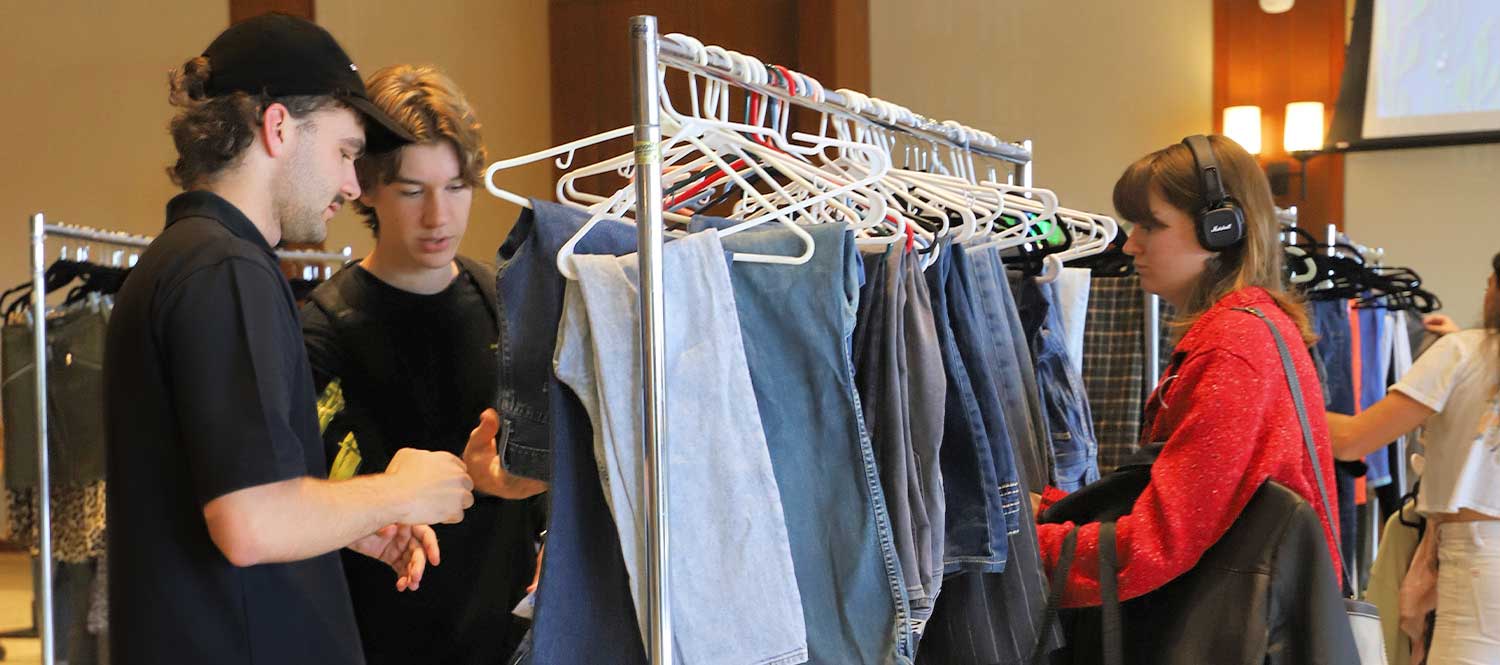 Students participating in Green Love's Swap Shop event