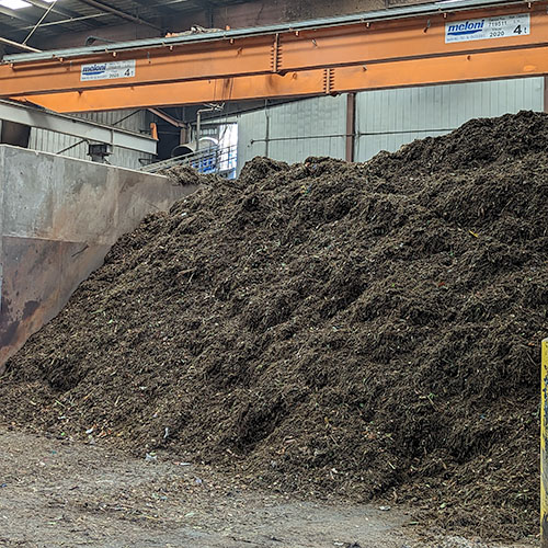 Soil created from compostable waste.