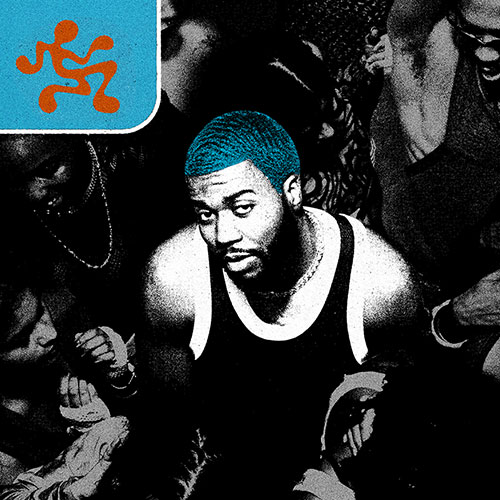  Khalid at a party (b&w photo with cyan/orange graphic elements)  - Event