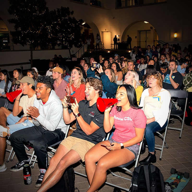 Audience cheering performance in Union courtyard - ASUB Event