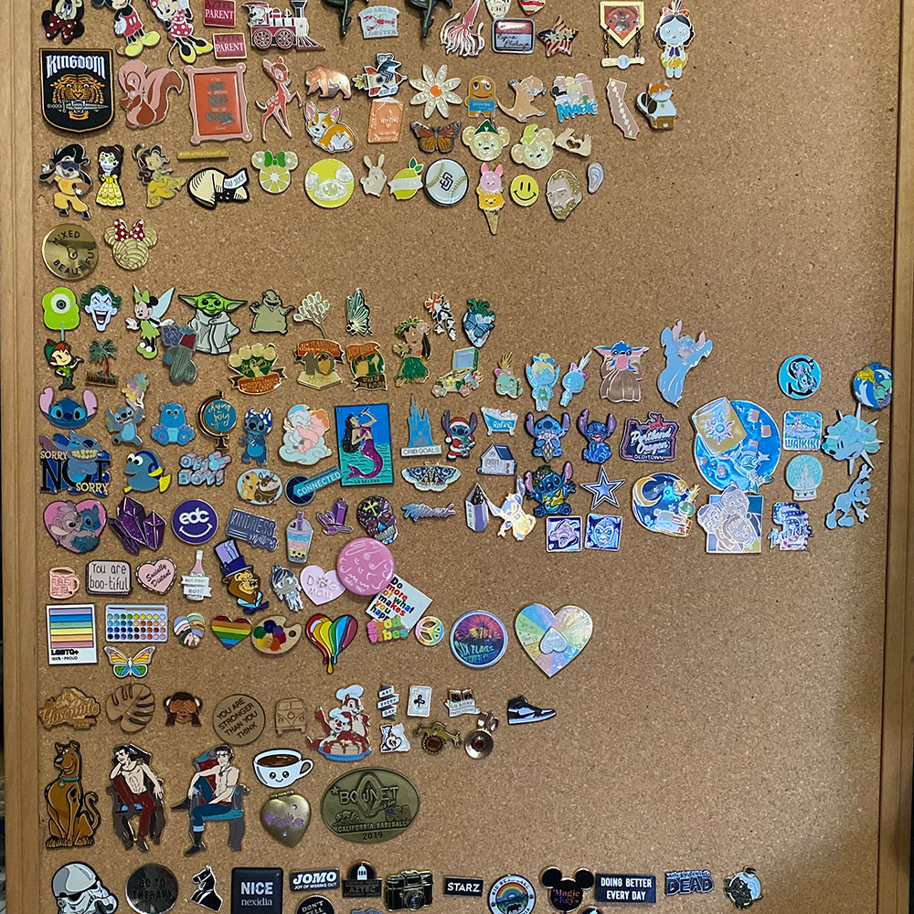 A large collection small pins.