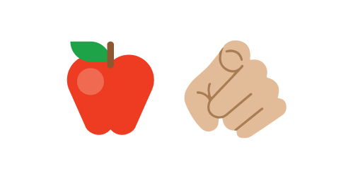 Emojis representing Apple Picking
