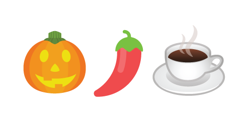 Emojis representing Pumpkin Spice Latte