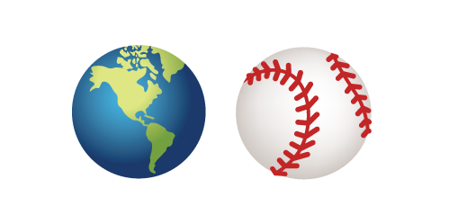 Emojis representing World Series
