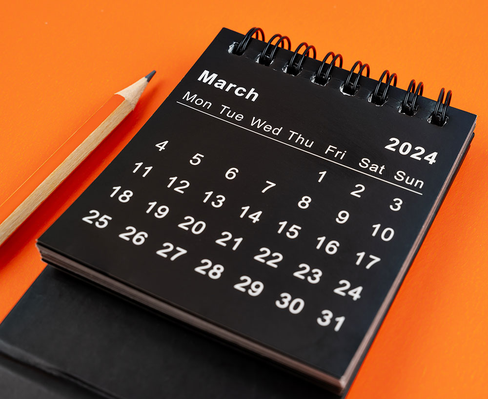 Calendar showing the month of March?2024-04-26