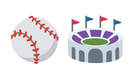 Baseball emoji, stadium emoji