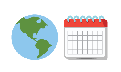 Earth emoji. calendar emoji