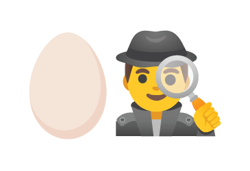 Egg emoji, detective emoji
