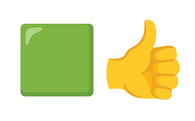 Color green emoji, thumb emoji