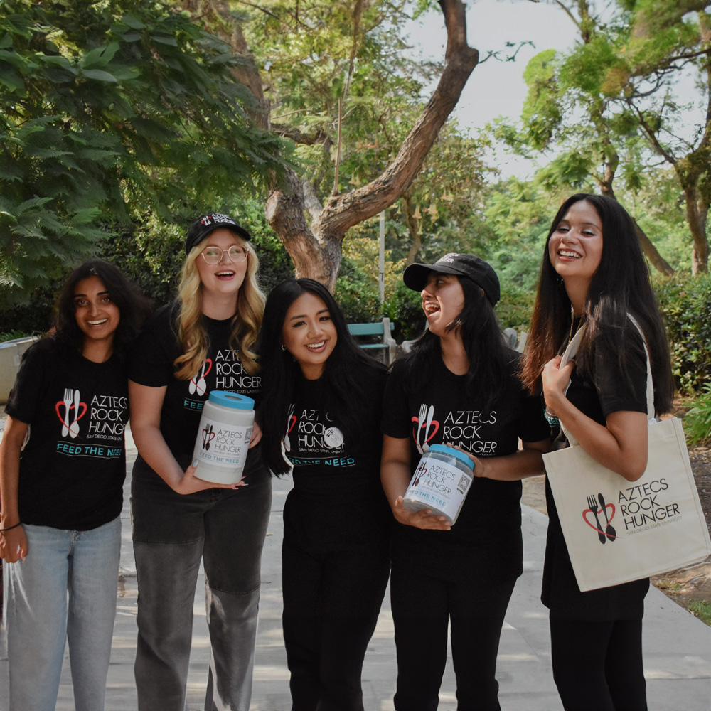 Five A.S. representatives excited to participate in Aztecs Rock Hunger.