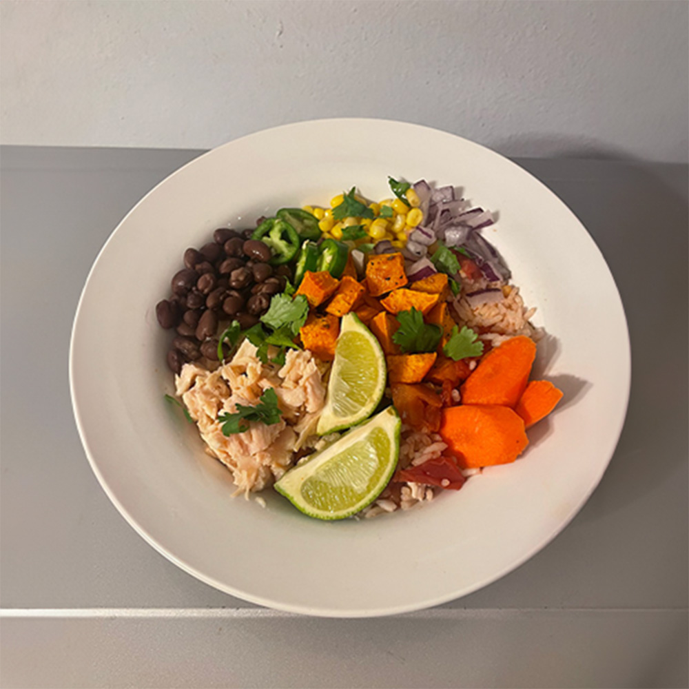 Food presented in a bowl.