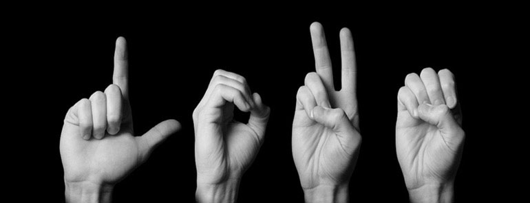 Hands using sign language
